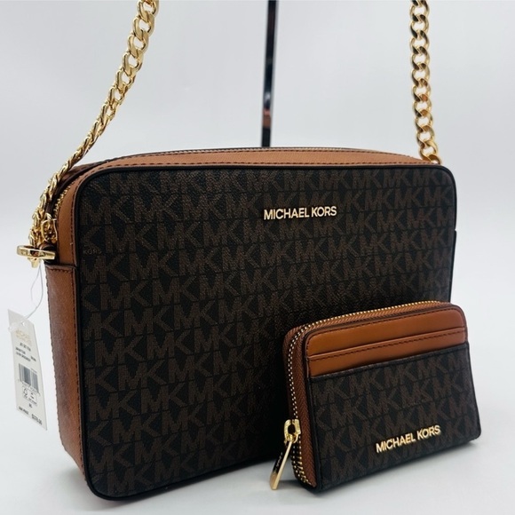 Michael Kors Handbags - Michael Kors Large EW Crossbody Bag & Jet Se Travel MD ZA Card Case Wallet